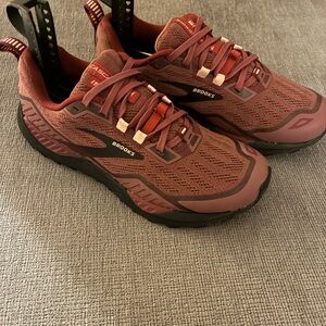 Brooks Burgundy Athletic Sneakers